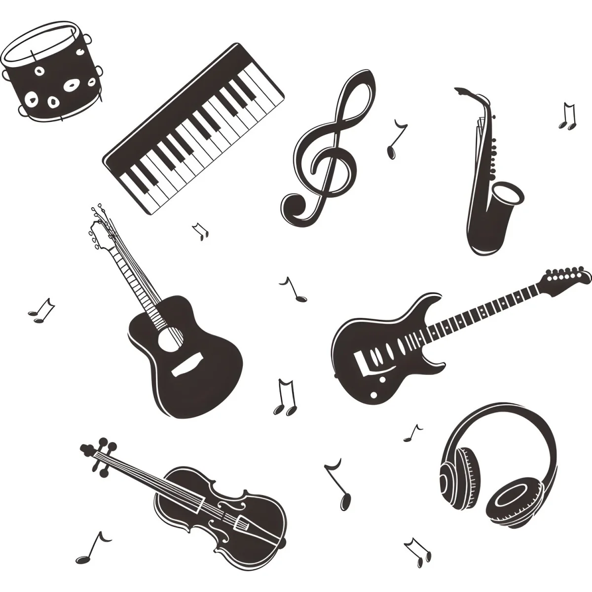 Samolepka na stenu - Tapeta Musical notes