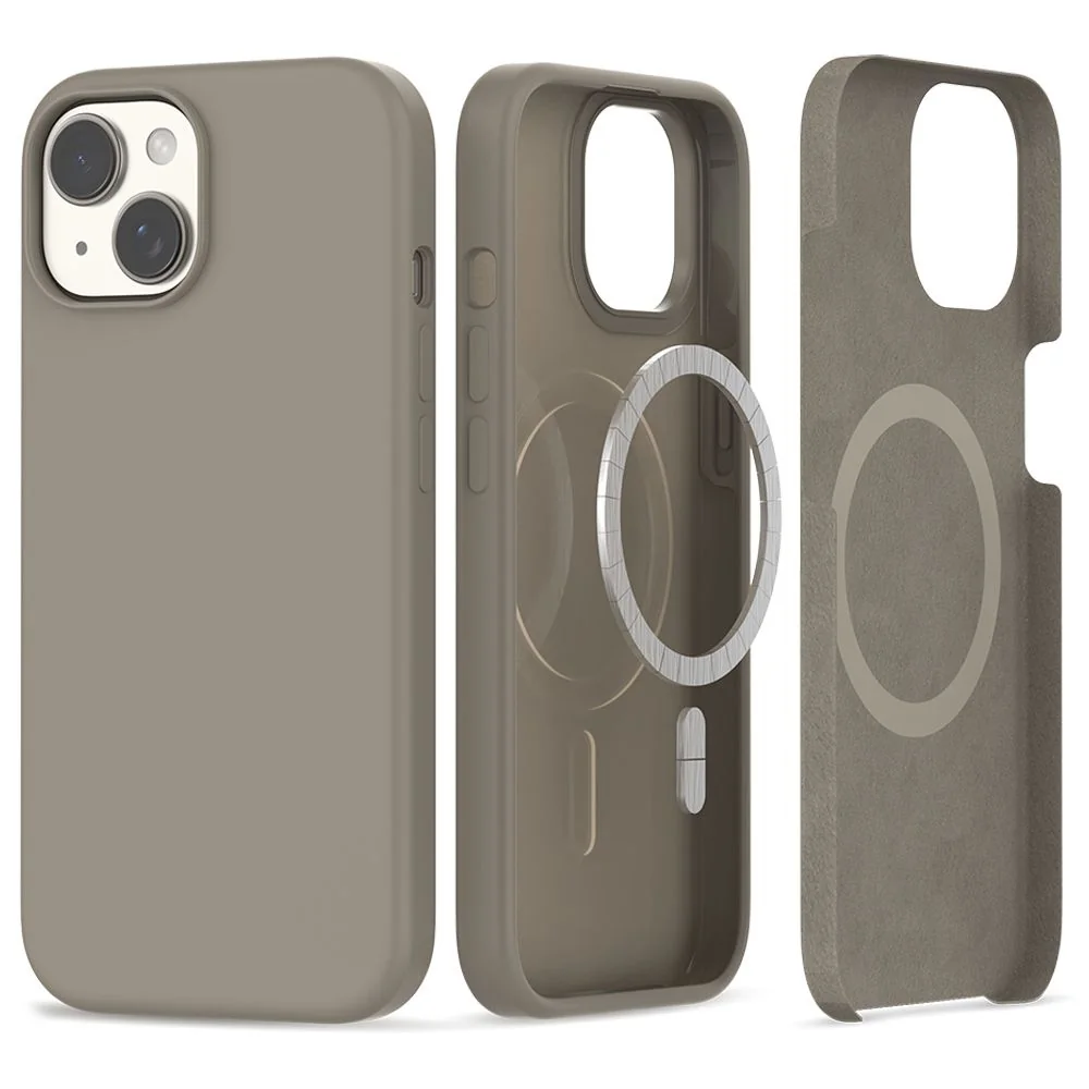 Tech-Protect Silicone MagSafe kryt na iPhone 15, titanium