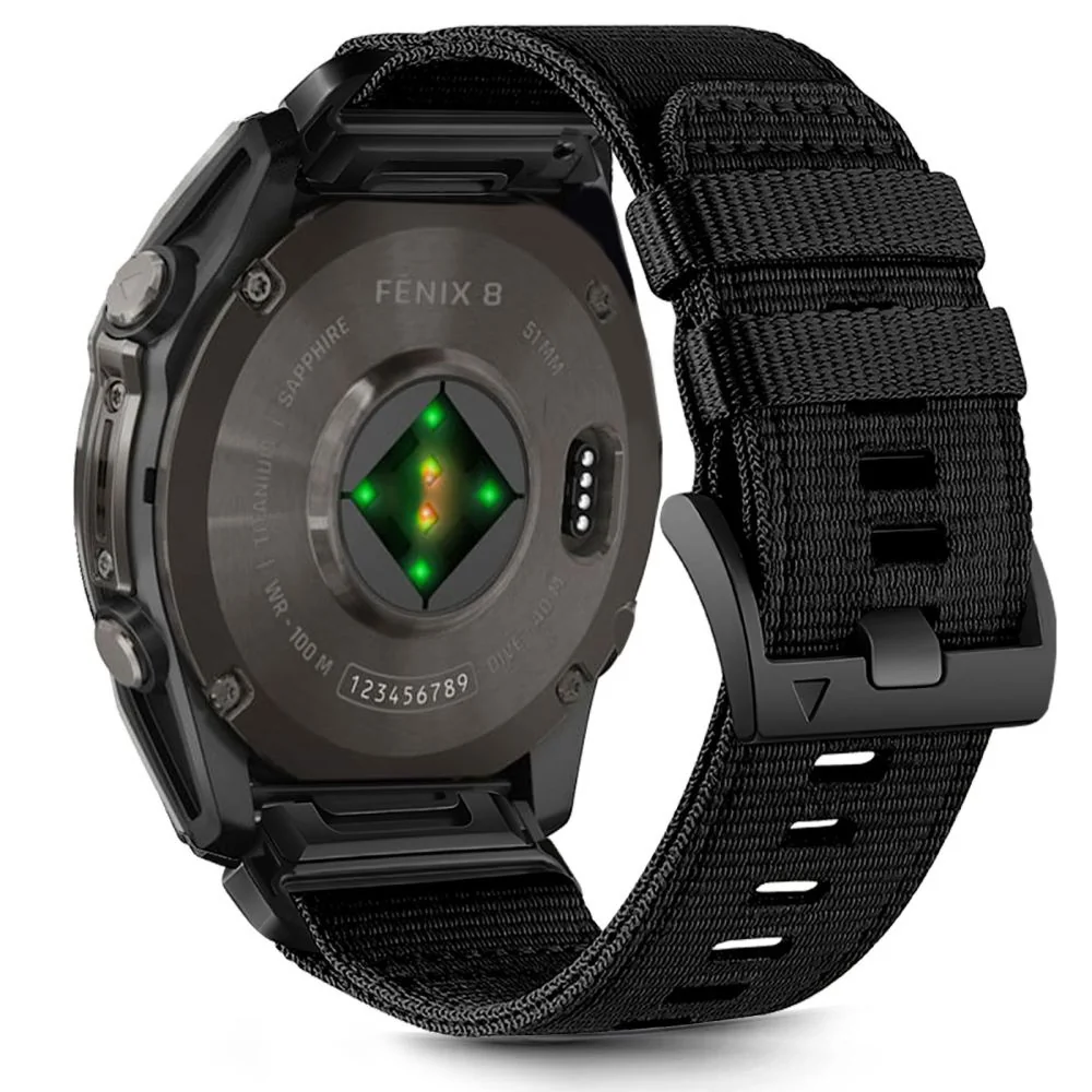 Tech-Protect Nylon Classic remienok na Garmin Fenix 5 / 6 / 6 Pro / 7 / 8 47mm / E, black