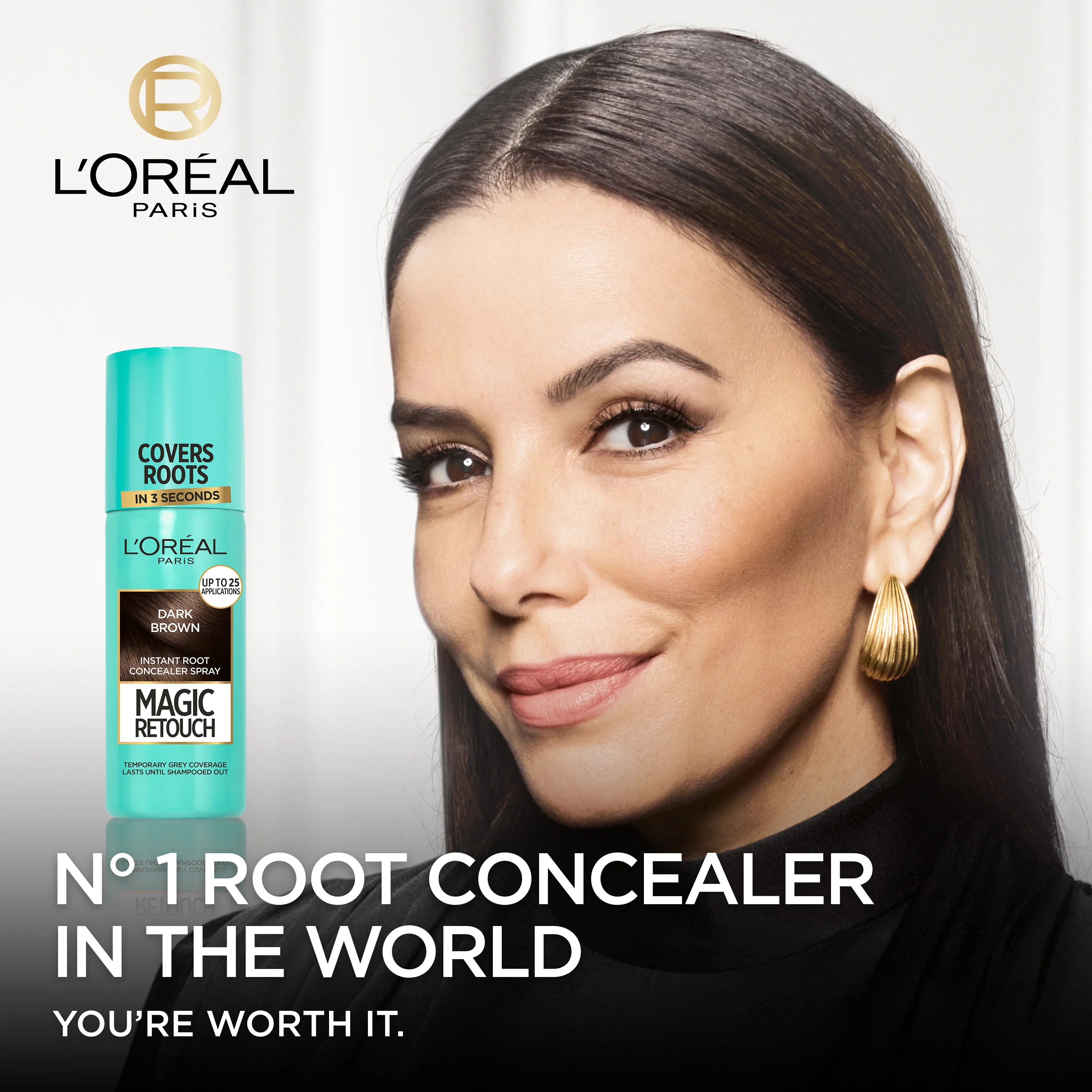 L'Oréal Paris Magic Retouch sprej na vlasy na zakrytie odrastov tmavo hnedá, 75 ml 1×75 ml, sprej
