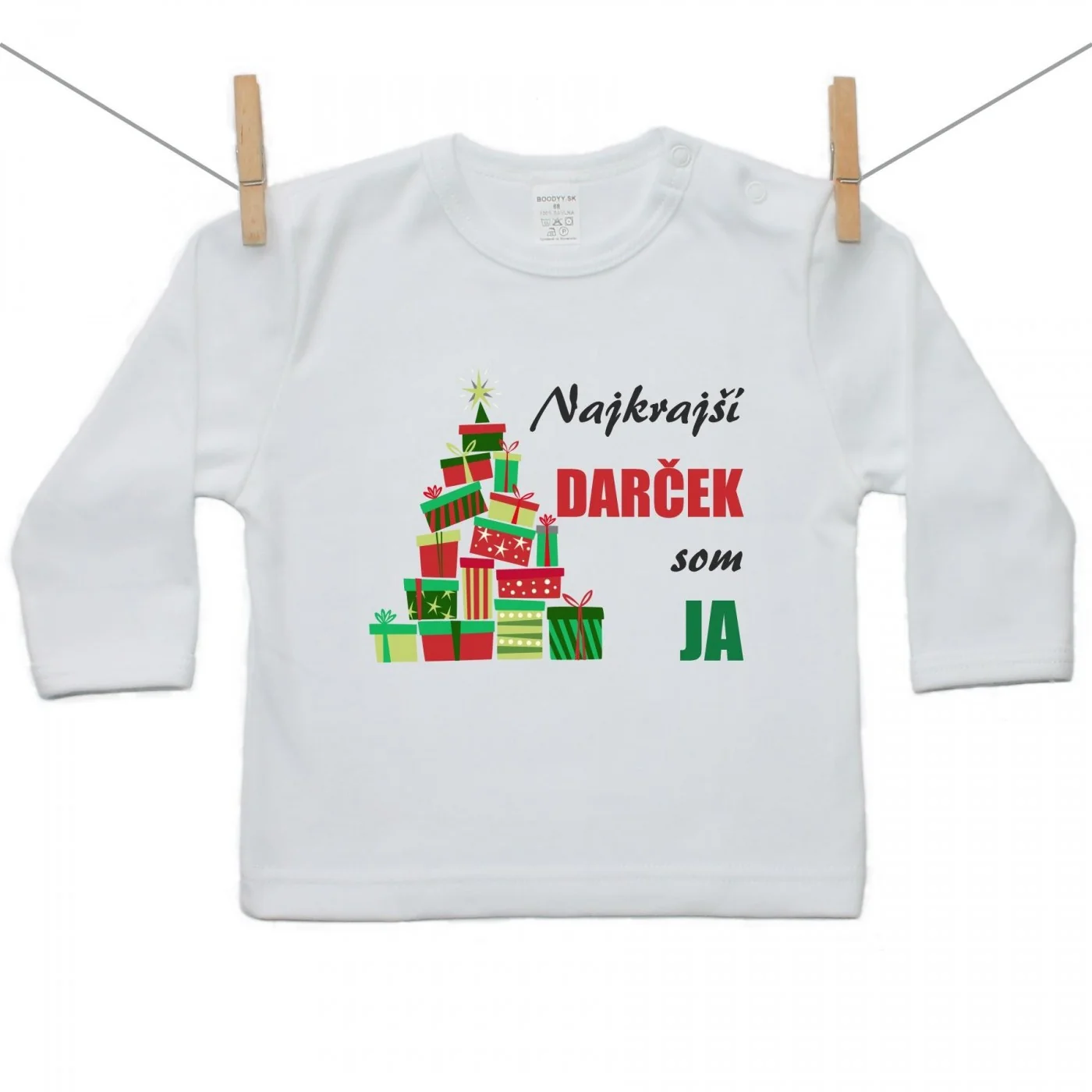Boodyy Tričko s dlhým rukávom Najkrajší darček som ja Veľkosť: 128