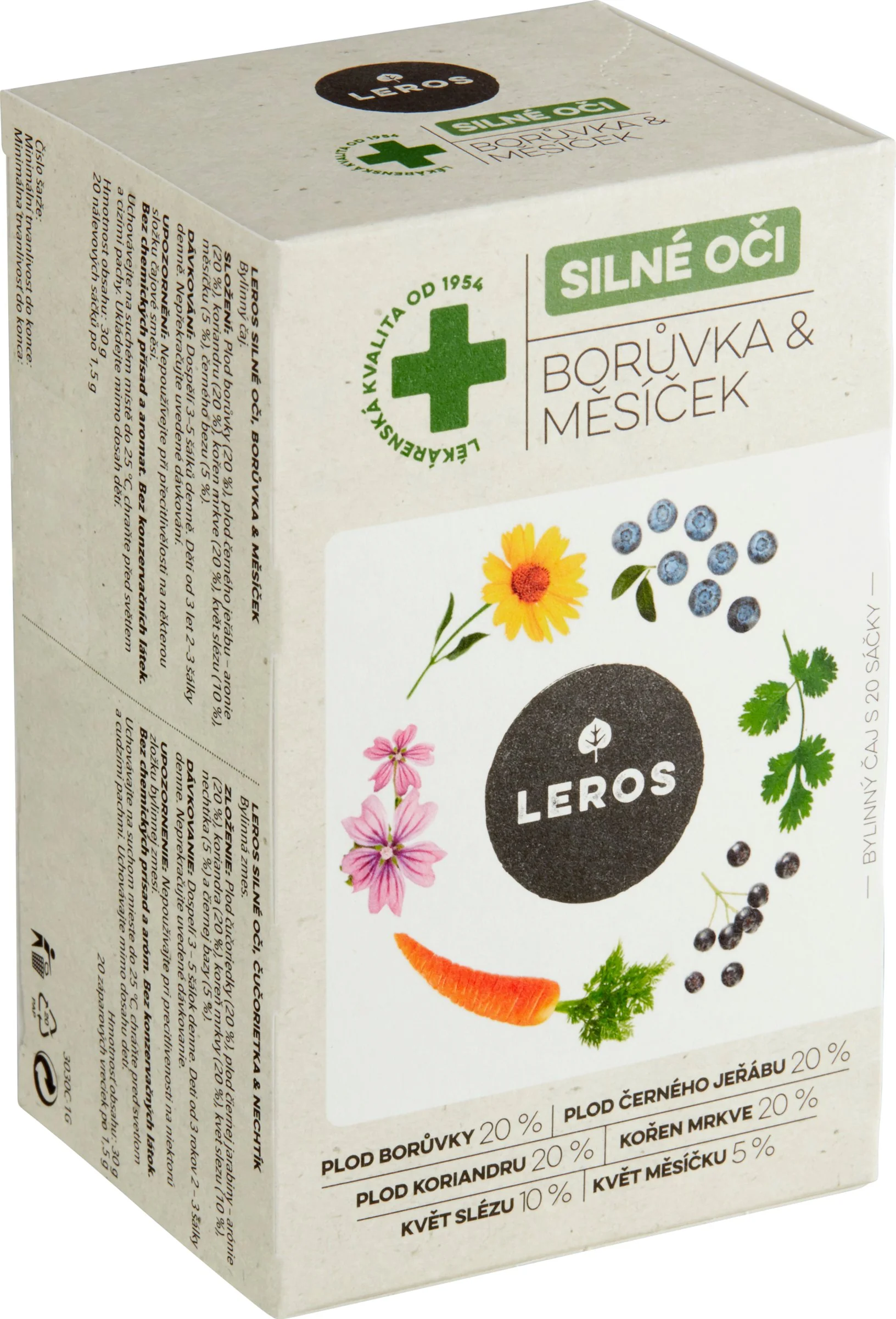 LEROS SILNÉ OČI ČUČORIEDKA & NECHTÍK 20×1,5 g, bylinný čaj