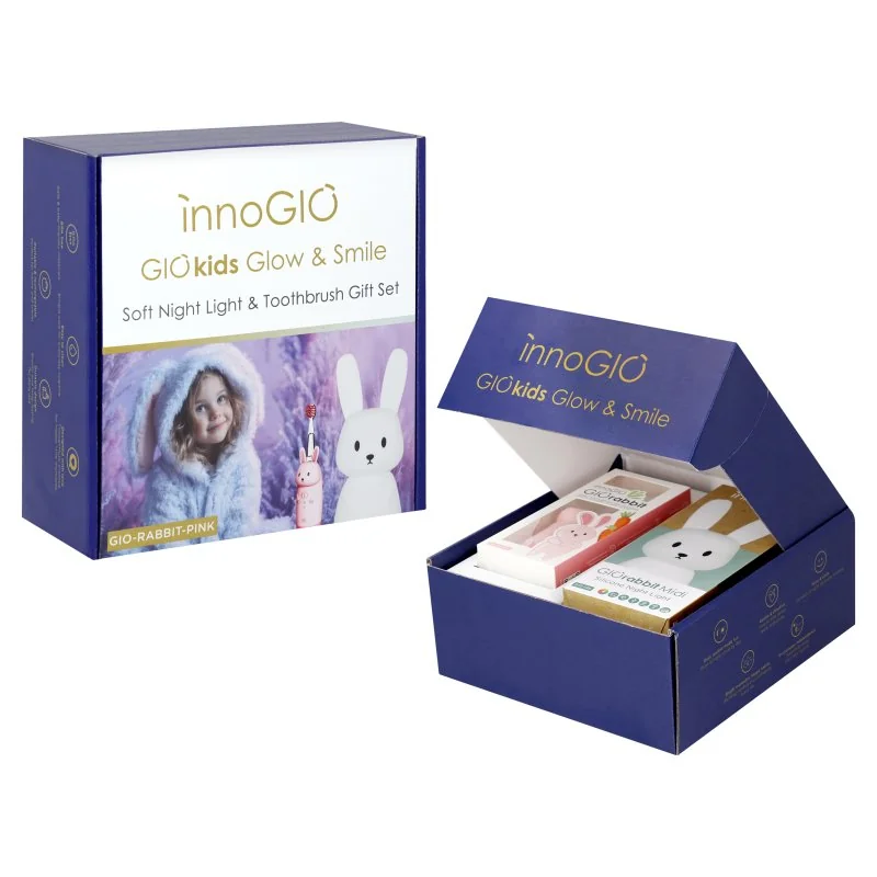 innoGIO RABBIT set Pink (lampička + sonická zubná kefka)