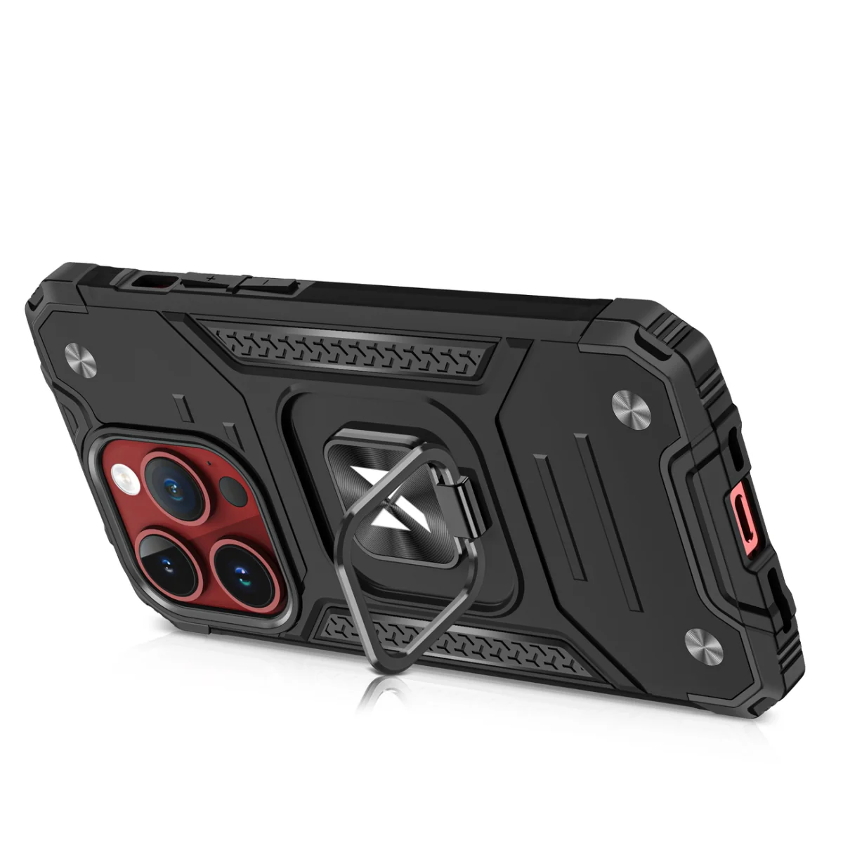 MG Ring Armor kryt na iPhone 15 Pro Max, strieborný