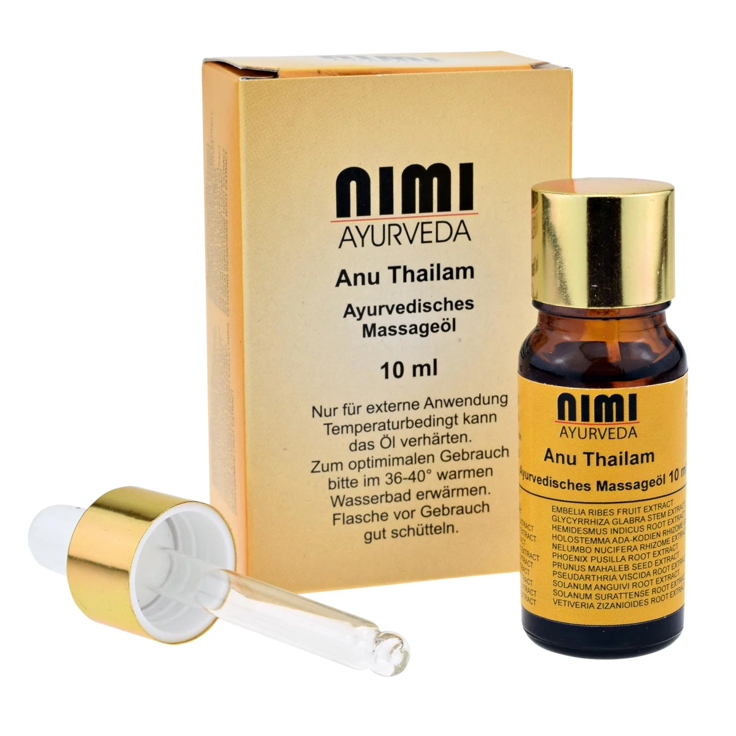 Nimi Ayurveda Anu Thailam ajurvédsky nosový olej  sada 3 x 10 ml