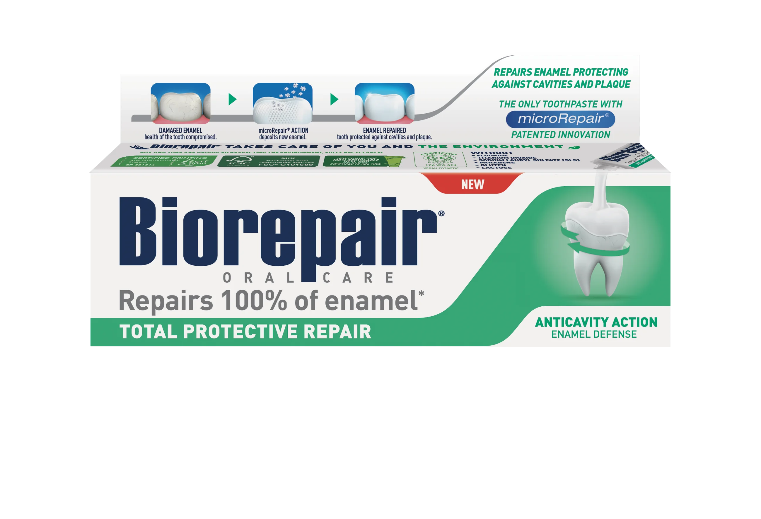 Biorepair zubná pasta pre komplexnú ochranu zubnej skloviny 1×75 ml, zubná pasta