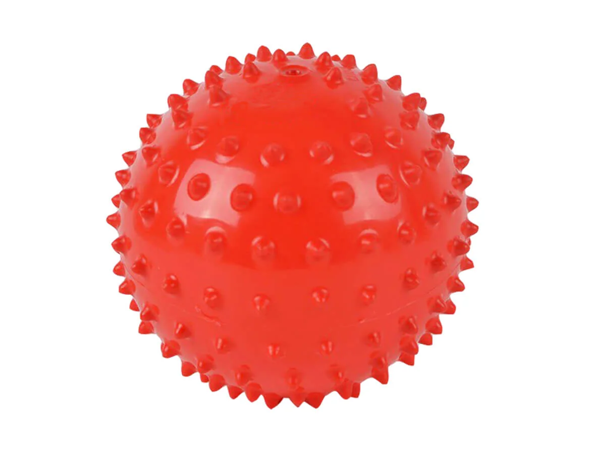 Masážna loptička ježko červený 9cm