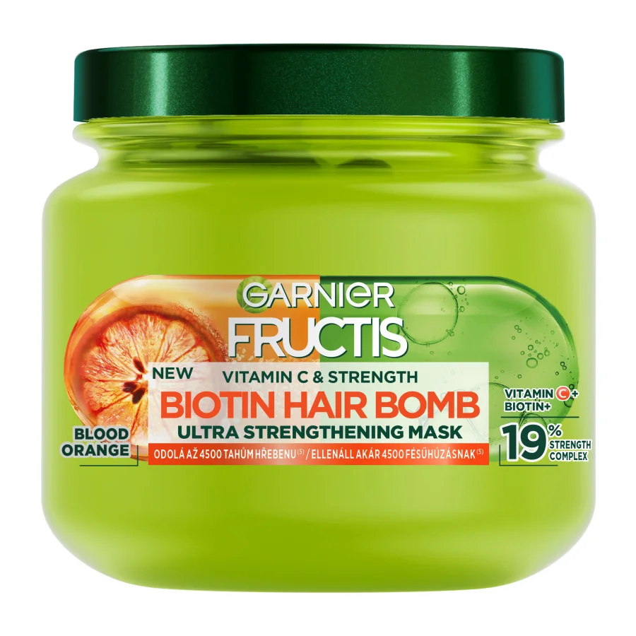 Garnier Fructis Vitamin & Strength Ultra posilňujúca Biotin Hair Bomb maska na slabé vlasy 1×320 ml, maska na vlasy