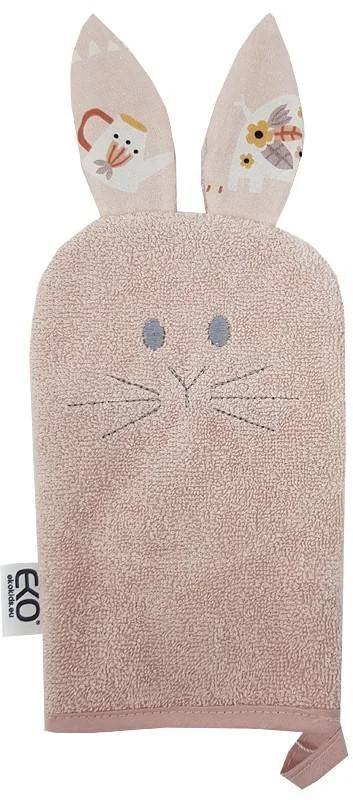 EKO Žinka bavlnená s uškami Bunny Rose pink 20x15 cm 1×1 ks, detská žinka