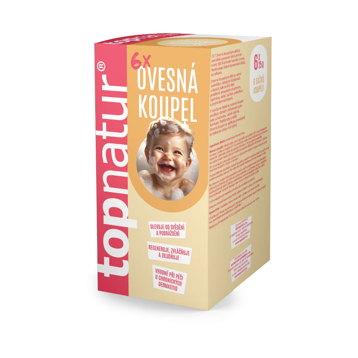 topnatur OVSENÝ KÚPEĽ PRE DETI 6×25 g, vrecúška do kúpeľu
