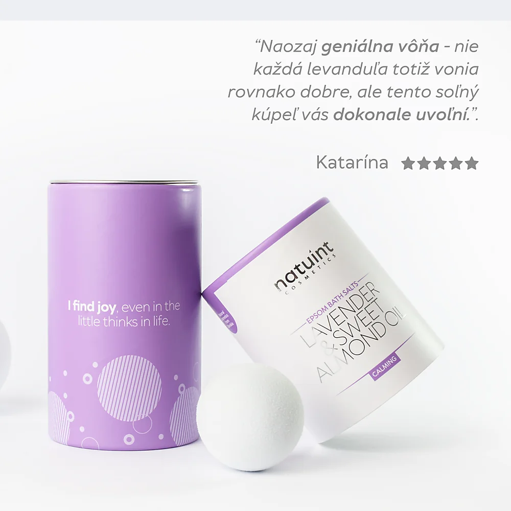 Natuint - Aromaterapeutický soľný kúpeľ - levanduľa Calming Epsom Bath Salts with Lavender & Sweet Almond Oil