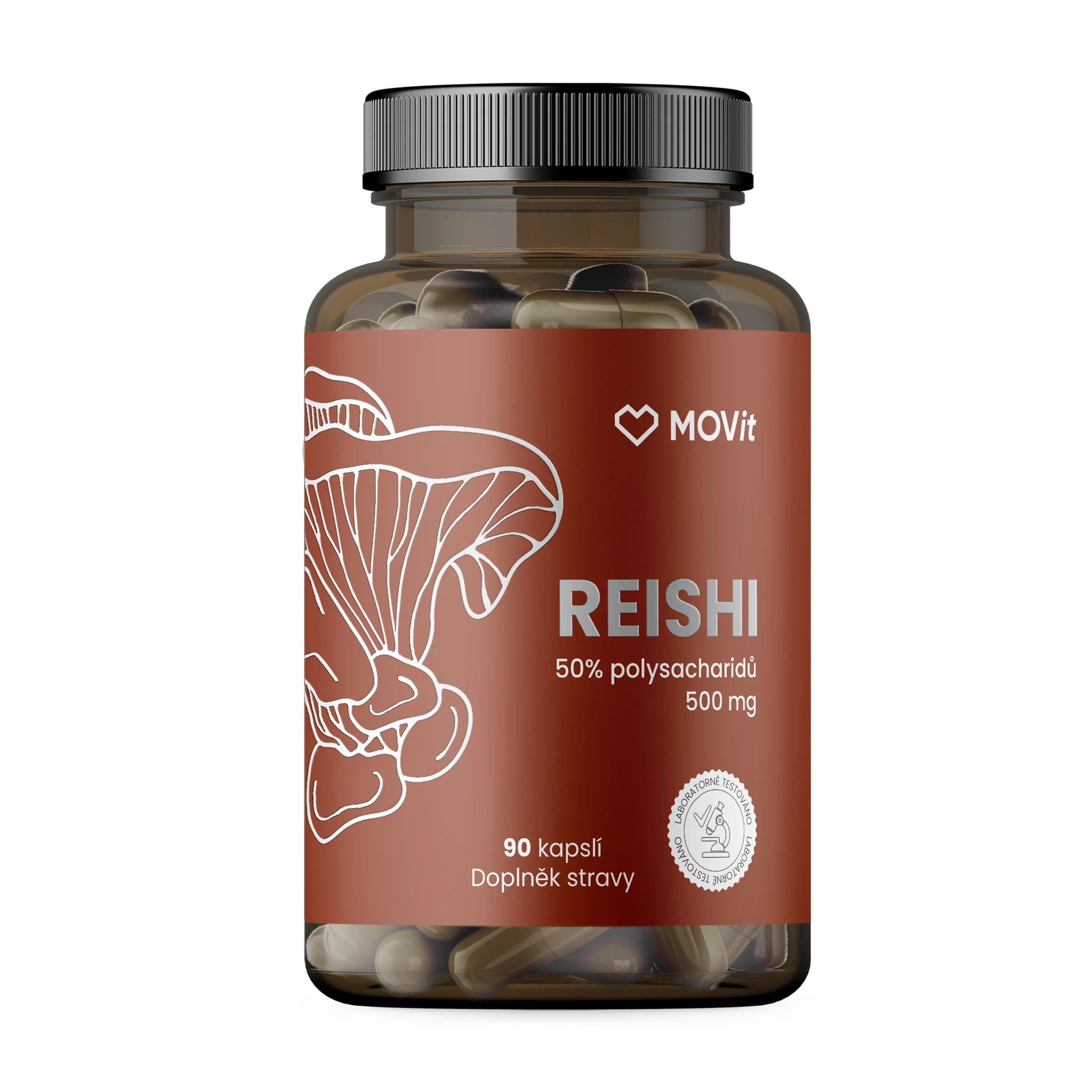 MOVit Reishi 50% polysacharidov 500 mg, 90 kapsúl