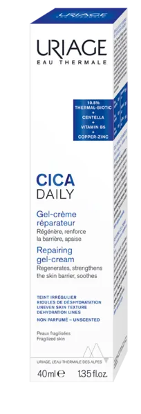 URIAGE CICA DAILY Repairing Gel-Cream 1×40 ml, ľahký gélový hydratačný krém