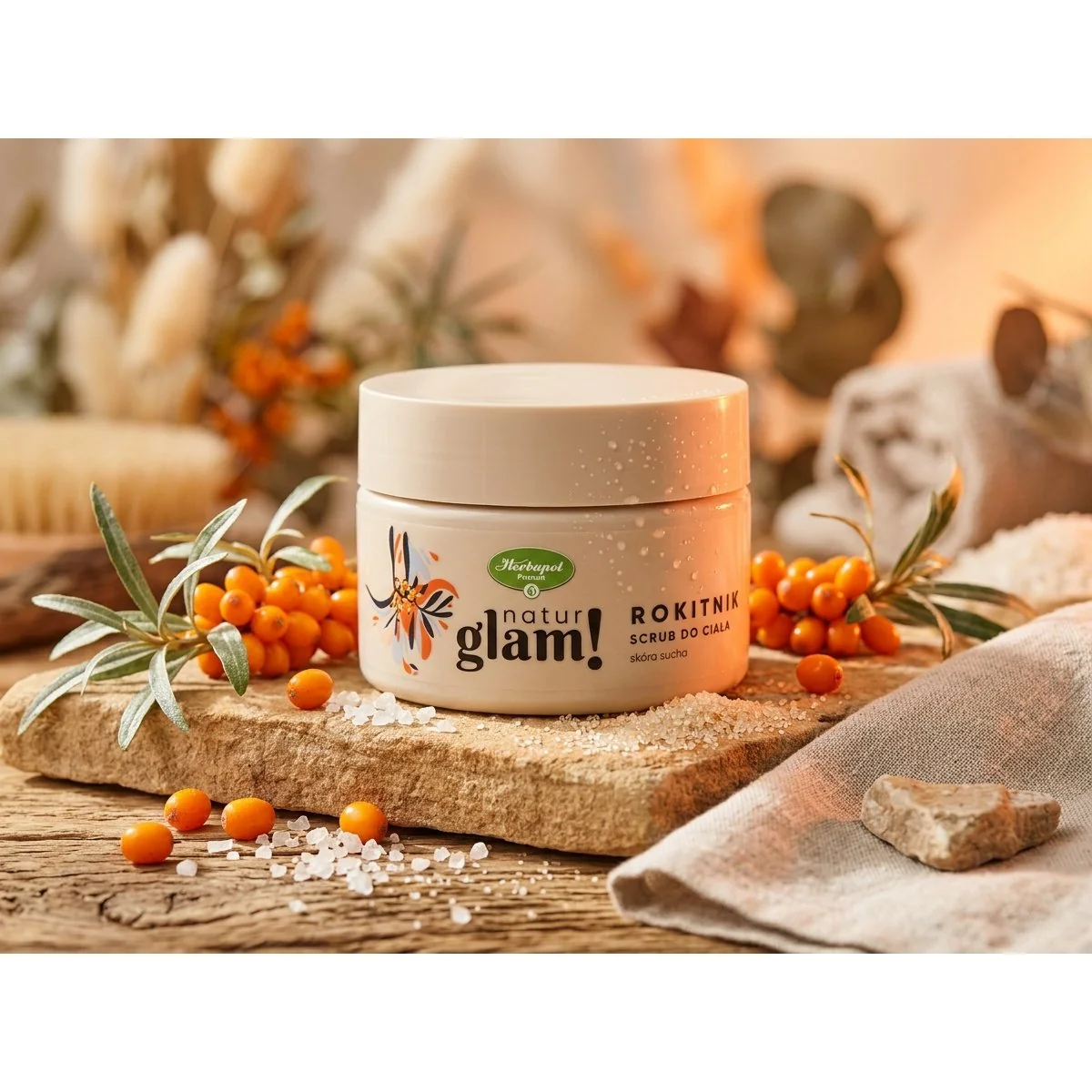 NaturGlam Rakytníkový telový peeling 300 ml