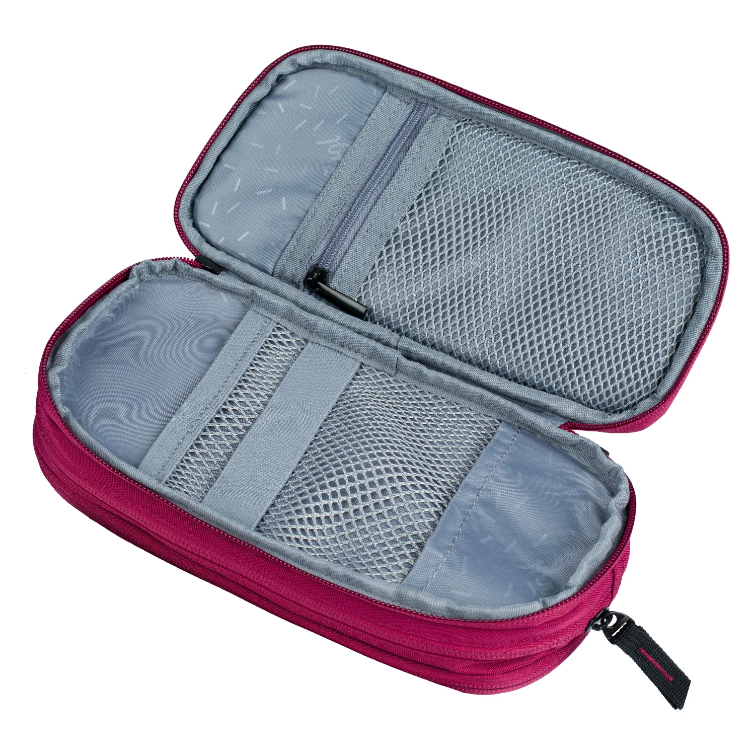 Baagl študentský peračník Etui Ruby, 3 komory červený, puzdro