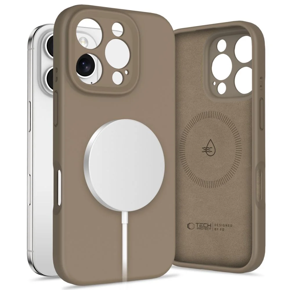 Tech-Protect Liquid Silicone MagSafe kryt na iPhone 16 Pro, hnedý