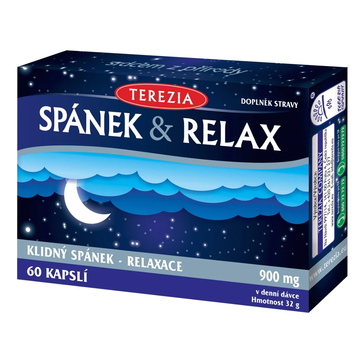 Terezia Spánok & Relax 1×60 cps, výživový doplnok na spánok