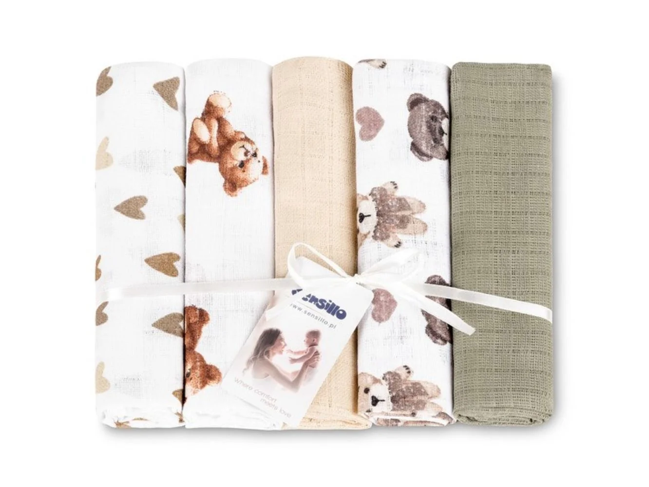 Tetra plienky Basic 70×80 cm Teddy Beige – sada 5 ks, 100% bavlna