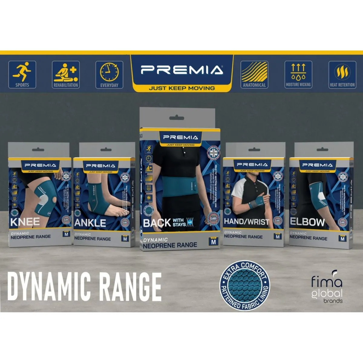 NEOPRÉNOVÁ BANDÁŽ ČLENKA PREMIA DYNAMIC, Veľkosť: M 