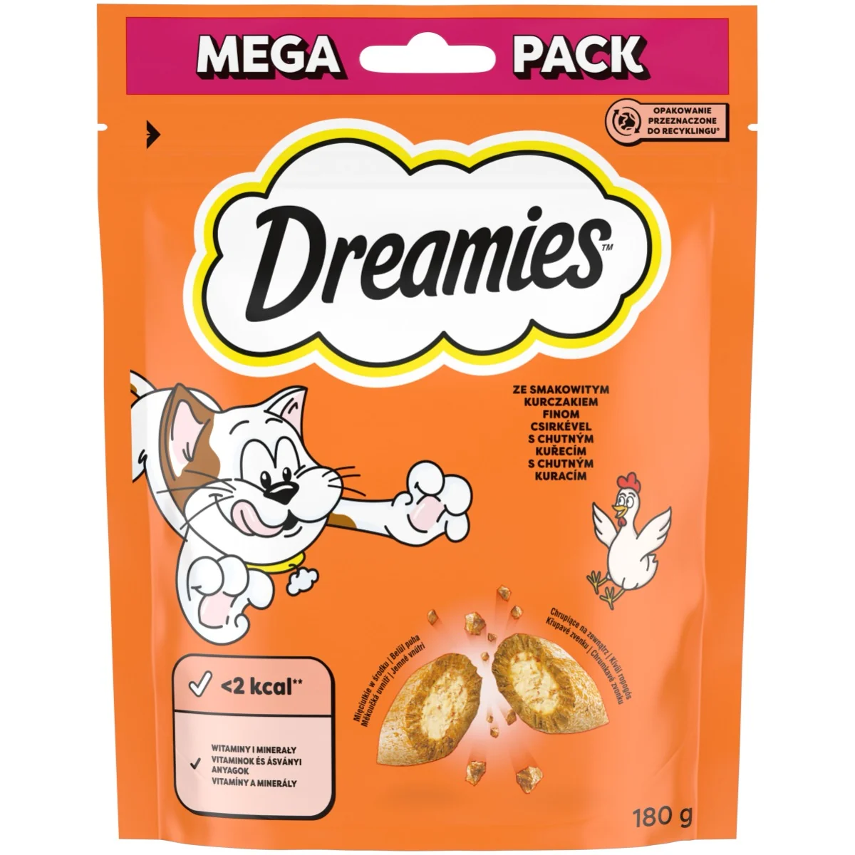 DREAMIES chrumkavá pochúťka s kuracím mäsom 1×180g, krmivo s kuracím mäsom