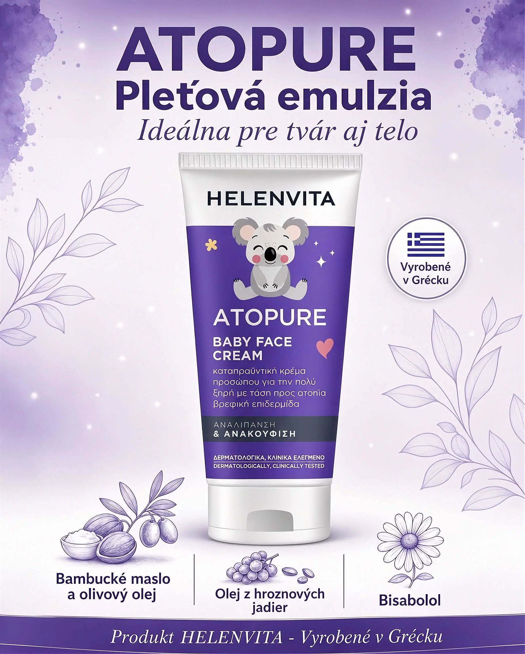 Helenvita Atopure Detský pleťový krém 50 ml citlivá a atopická pleť
