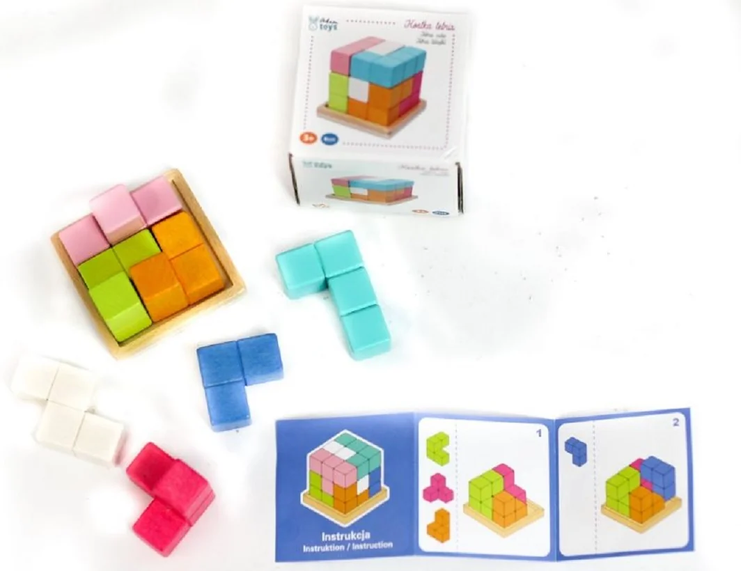 Drevená kocka TETRIS