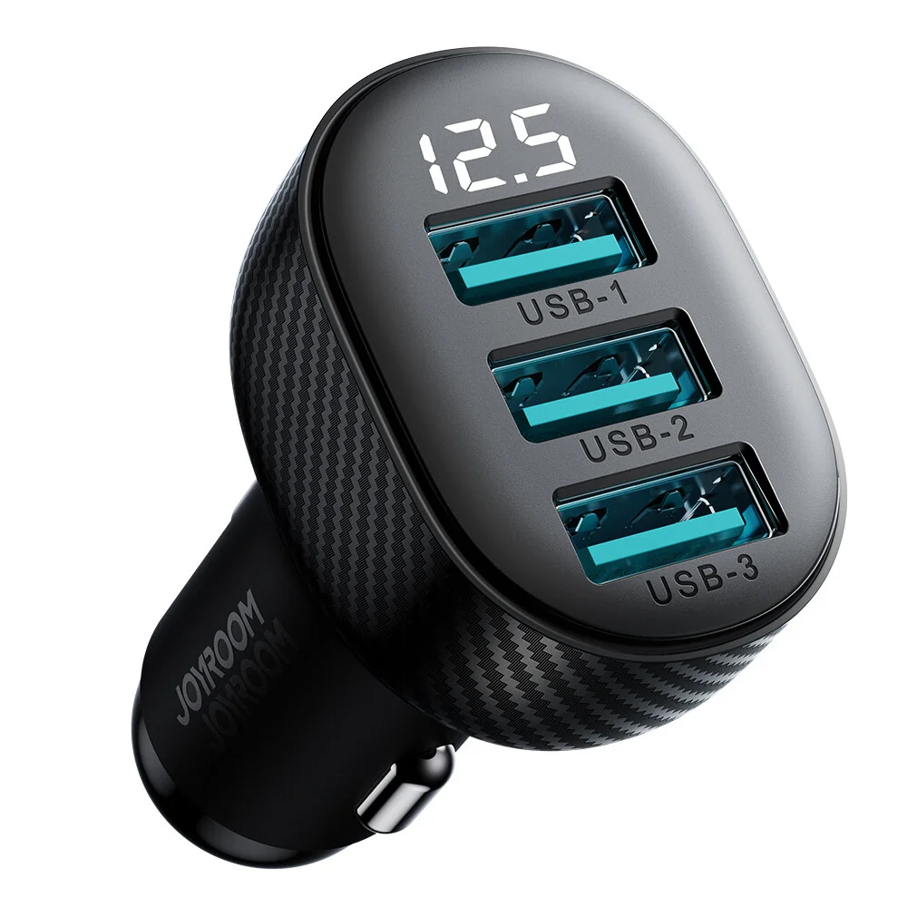 Joyroom JR-CCD03 autonabíjačka 3x USB 17W, čierna