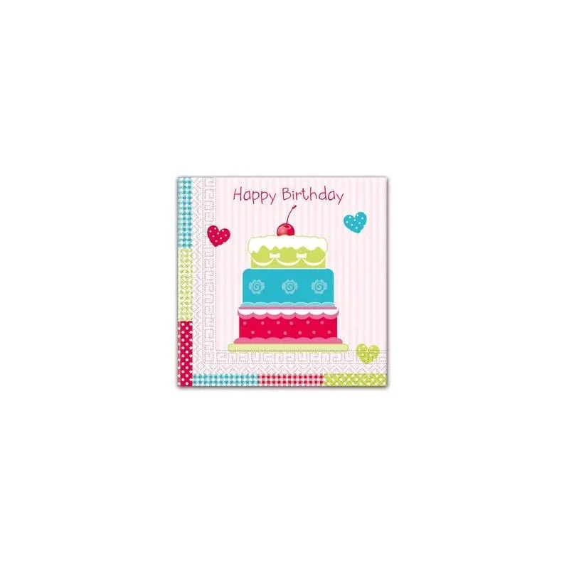 Servítky Happy Birthday 33x33cm 20ks