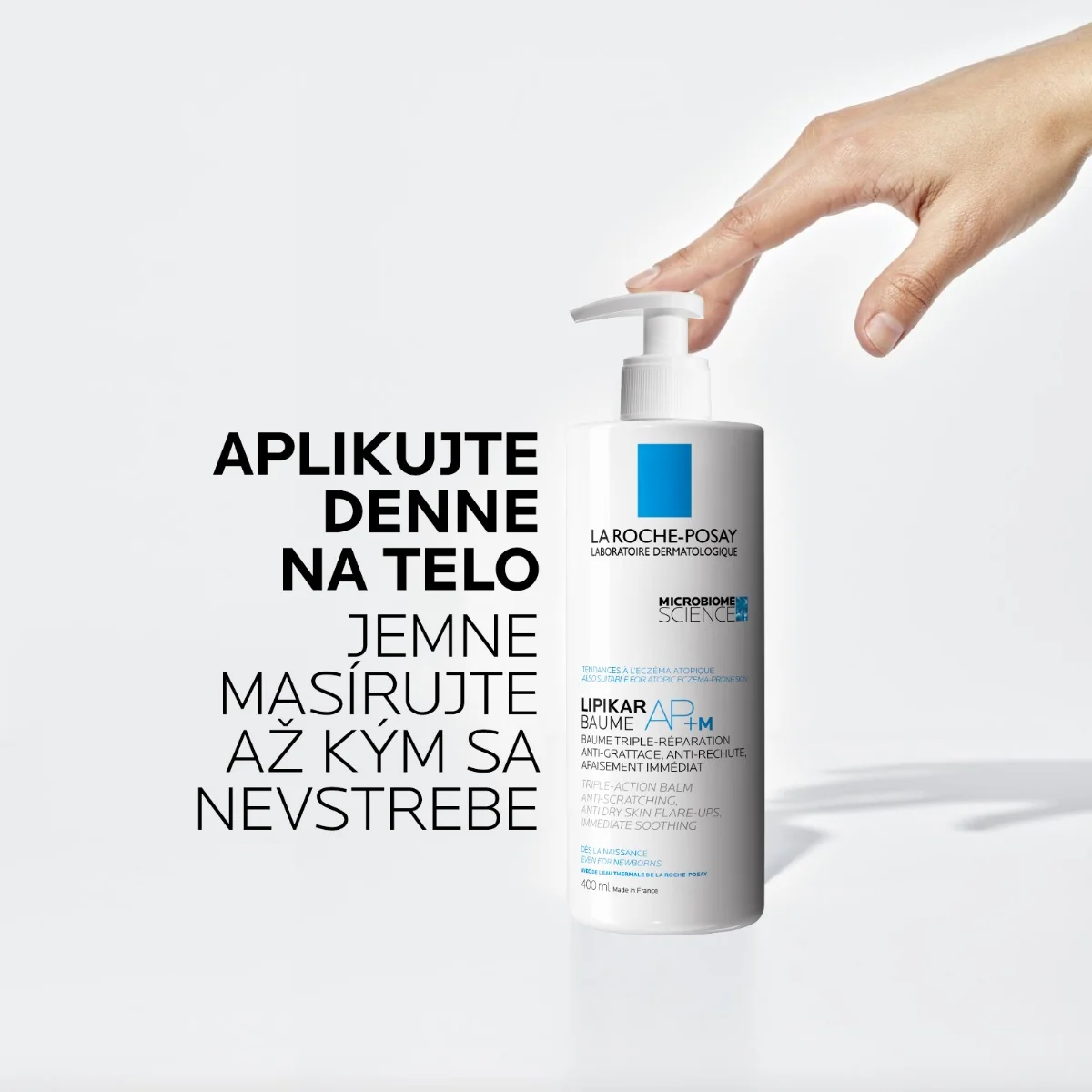 LA ROCHE-POSAY Lipikar Baume AP+M Relipidačný balzam proti svrbeniu a podráždeniu pokožky 400 ml 1×400 ml, relipidačný telový balzam