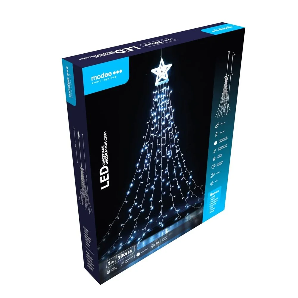 Modee Lighting LED dekorácia 300 LED 3m studená biela