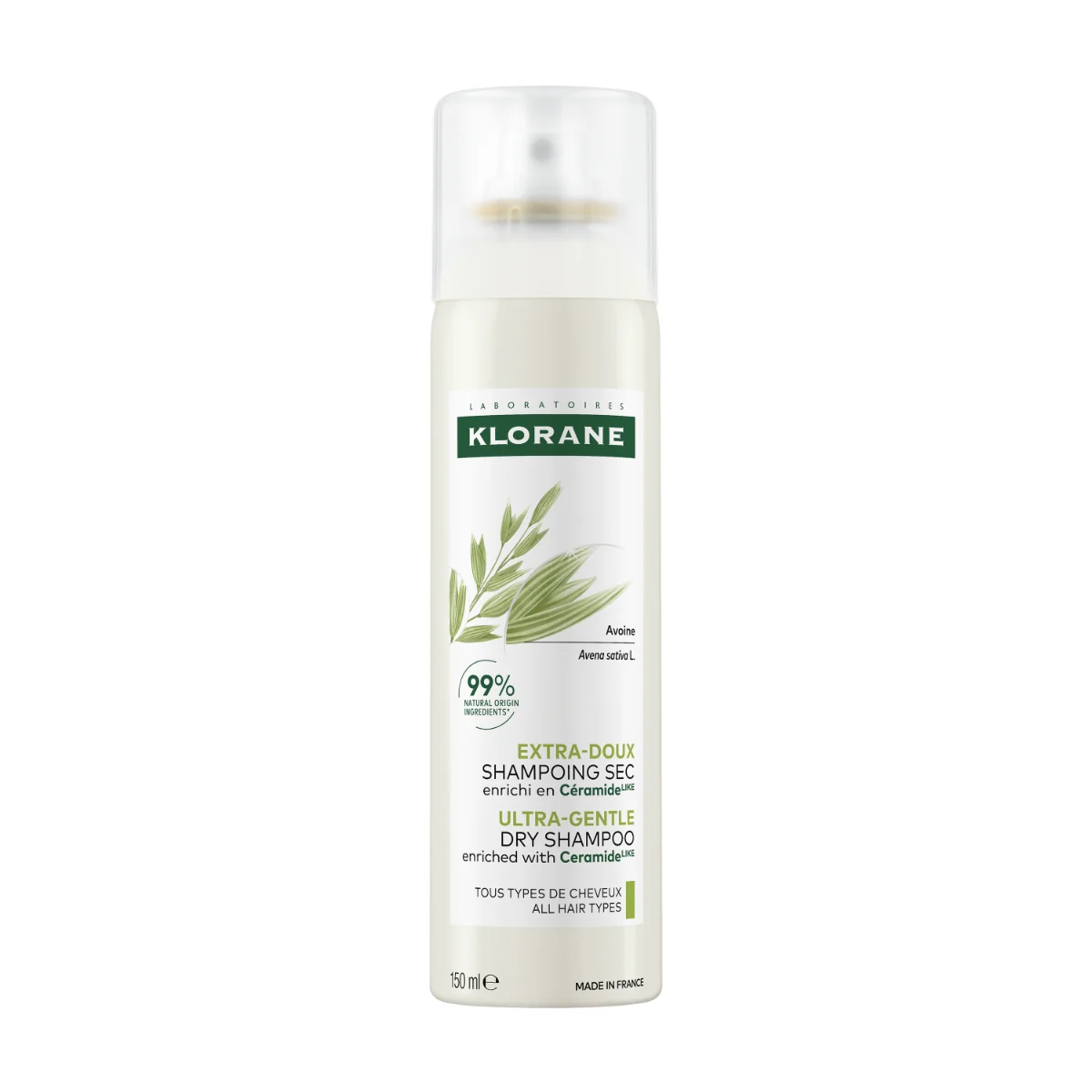 KLORANE SUCHÝ ŠAMPÓN s ovseným mliekom a ceramidmi 1×150 ml, suchý šampón