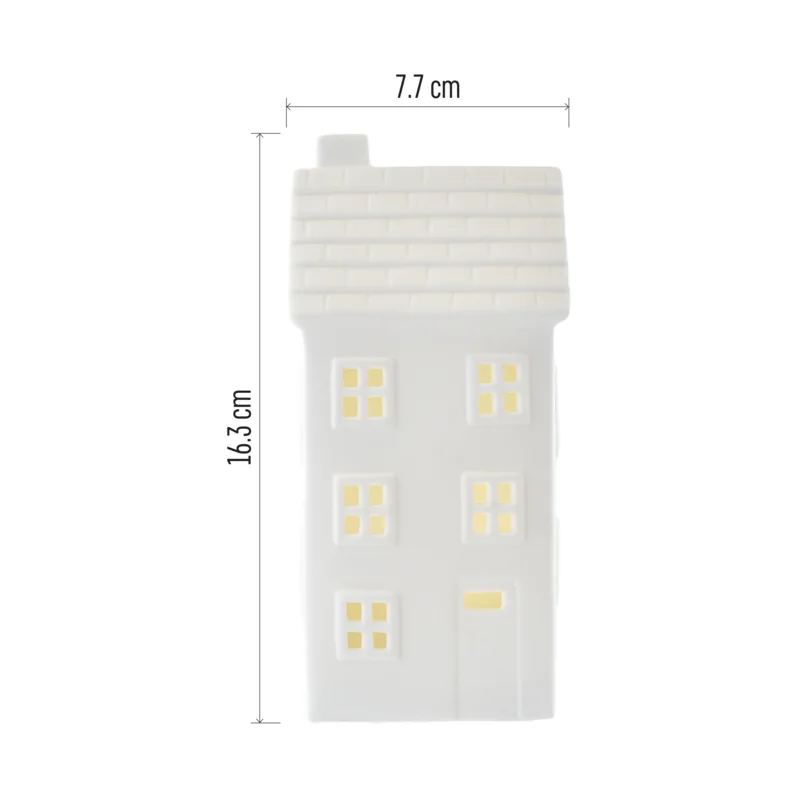 LED keramický domček, 1x CR2032, WW, časovač 1 ks