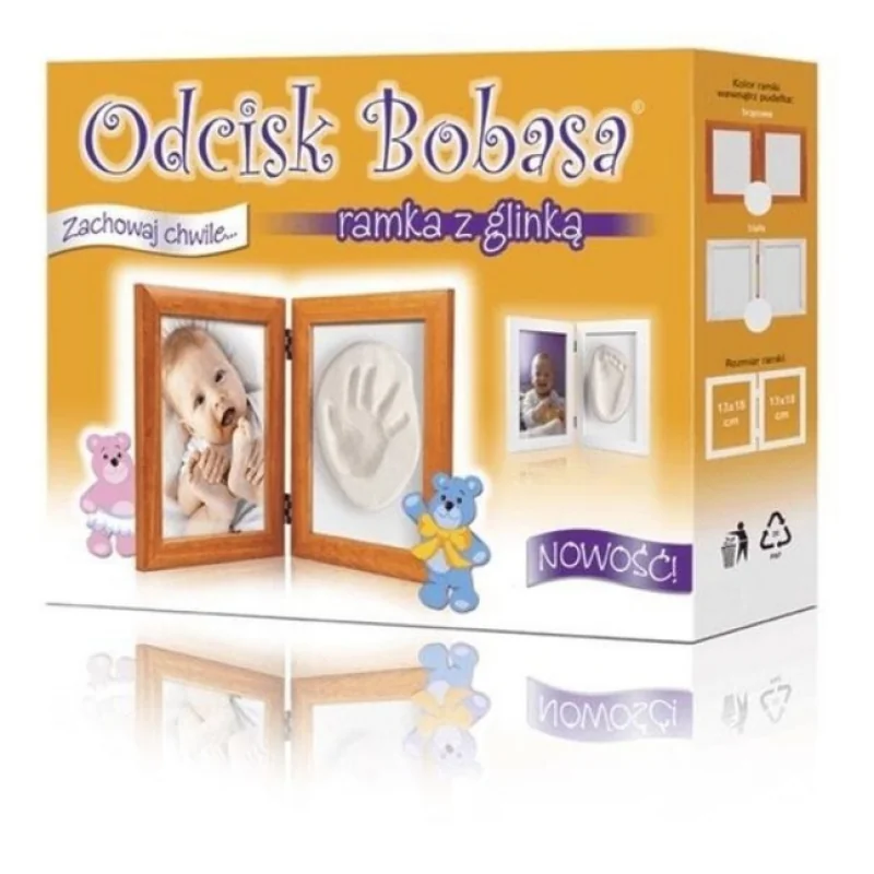 Baby Otisk Sada pre odtlačok, rámik s hlinou biely OB-07