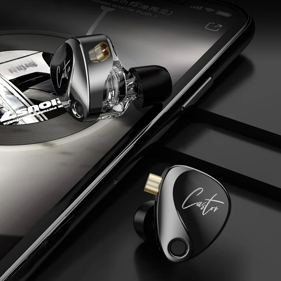 KZ Castor Bass dynamické HiFi slúchadlá do uší, čierne