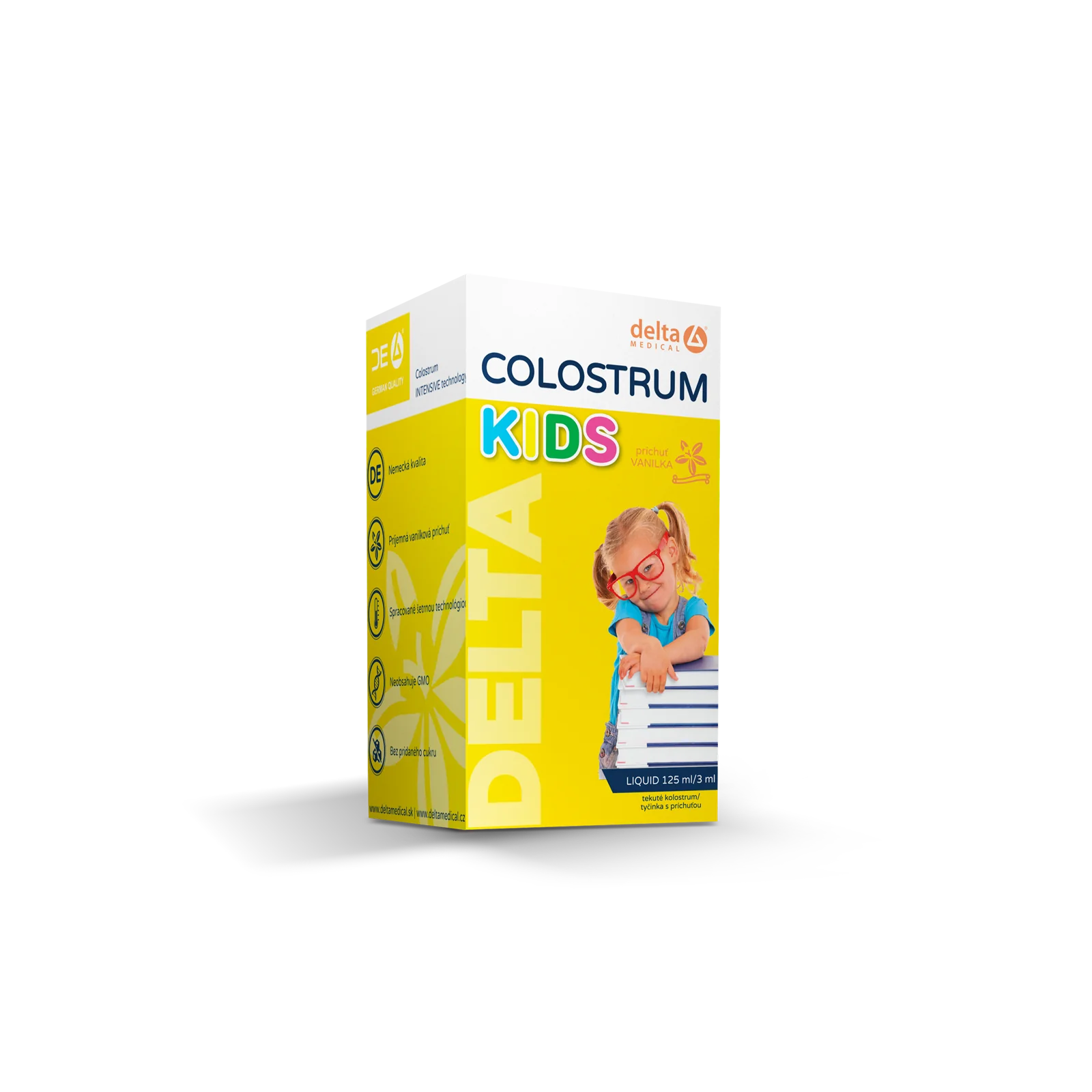 DELTA COLOSTRUM KIDS Vanilka s rýchlym účinkom 1×125 ml, kolostrum