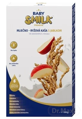 BABYSMILK PREMIUM mliečno - ryžová kaša s jablkom 1×210 g