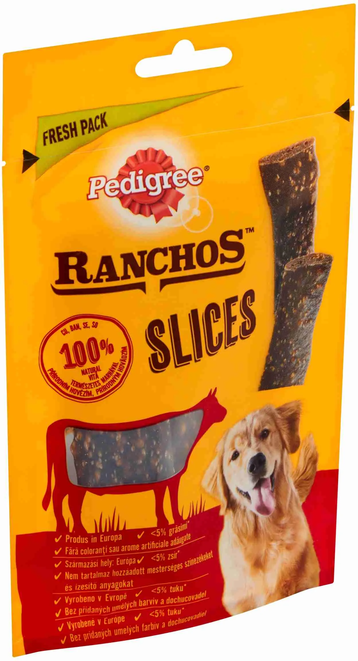 PEDIGREE pochúťka Ranchos hovädzie plátky 60g 1×60 g, pochúťka pre psy