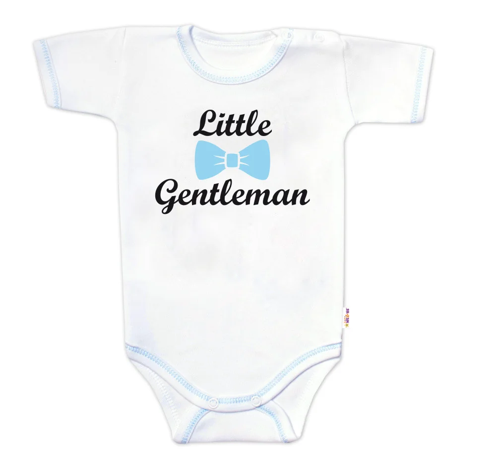 Body krátky rukáv s vtipným textom, Little Gentleman, chlapec, veľ. 62