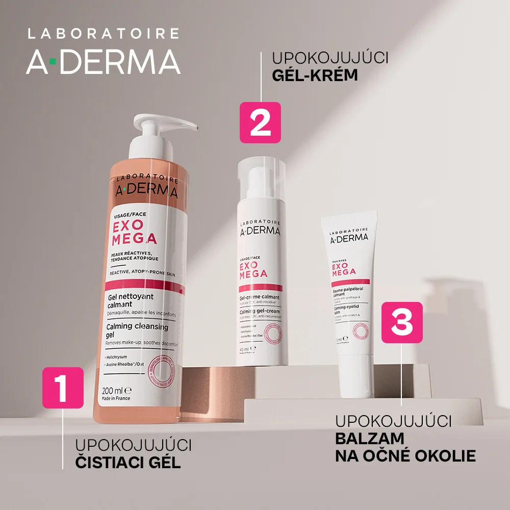 A-DERMA EXOMEGA Upokojujúci čistiaci gél 200 ml