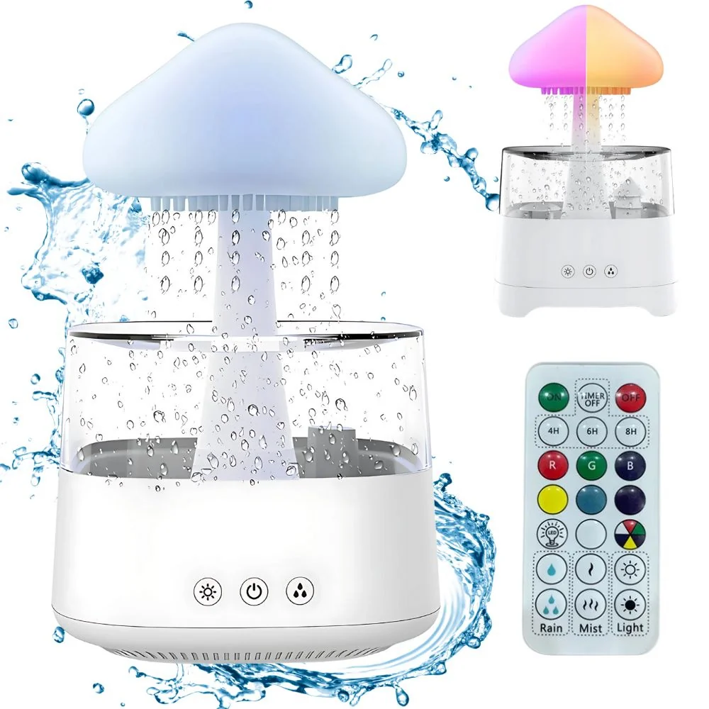 Zvlhčovač vzduchu huba s LED RGB a diaľkovým ovládaním