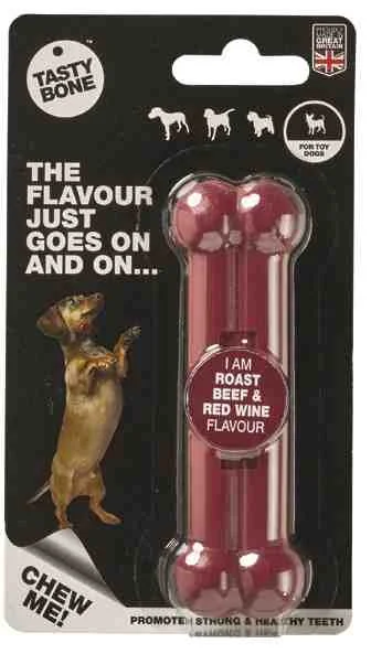 TASTY BONE Kostička nylonová pre extra malých psov - Hovädzie mäso & červené víno 1×1 ks, kostička pre psy