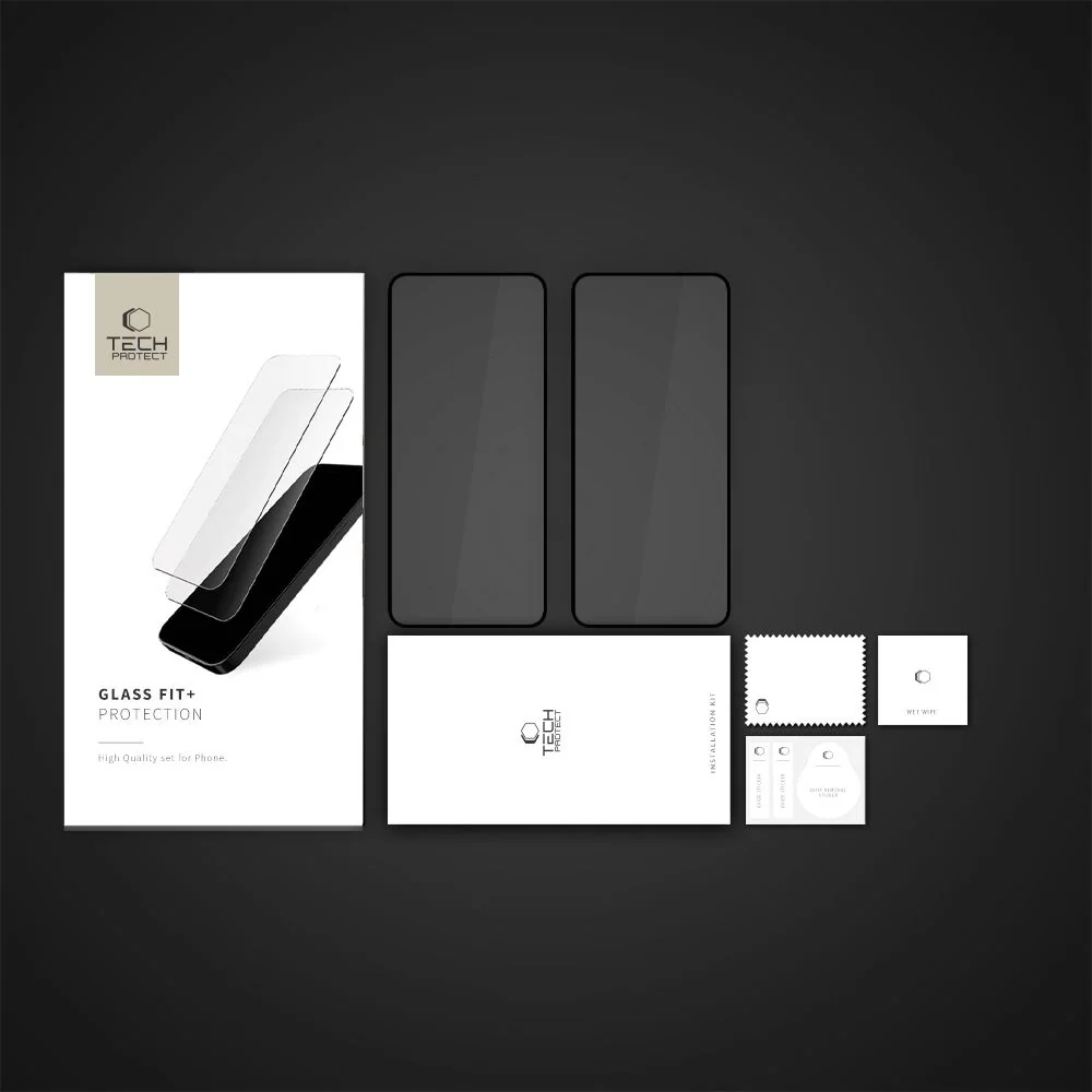 Tech-Protect Glass Fit 2x ochranné sklo na Xiaomi Redmi Note 14 4G / 5G, čierne G, čierne