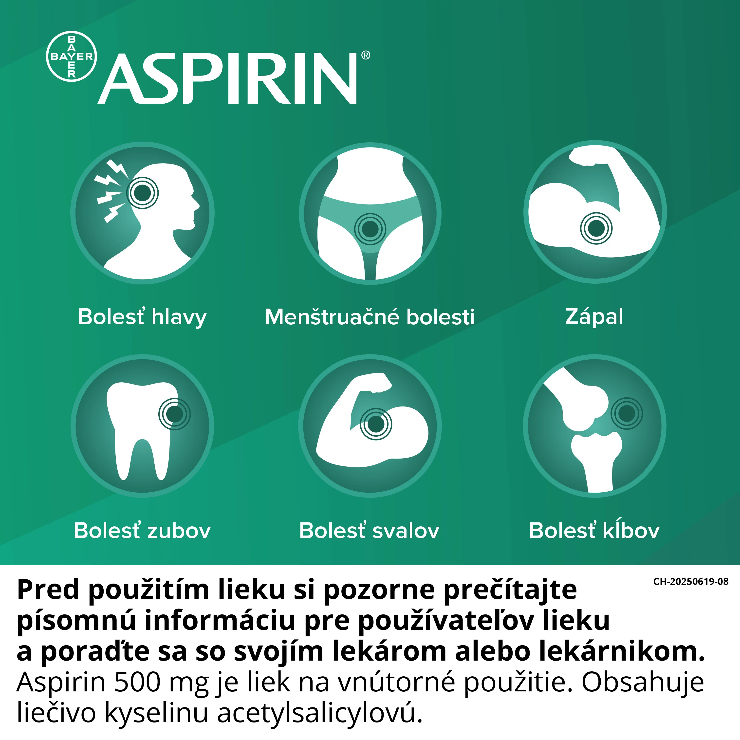 Aspirin 500 mg 1×10 tbl, 500 mg, liek