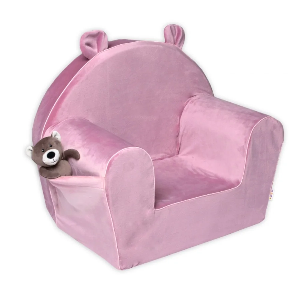 Detské kresielko Velvet s bočným vreckom Baby Nellys, ružové