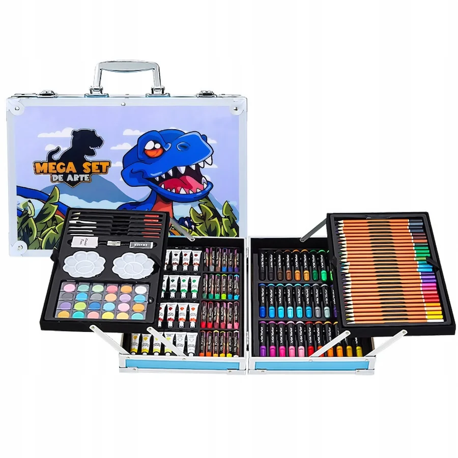 MG Art Suitcase Dino sada pre maľovanie v kufríku pre deti 145ks, modrá á