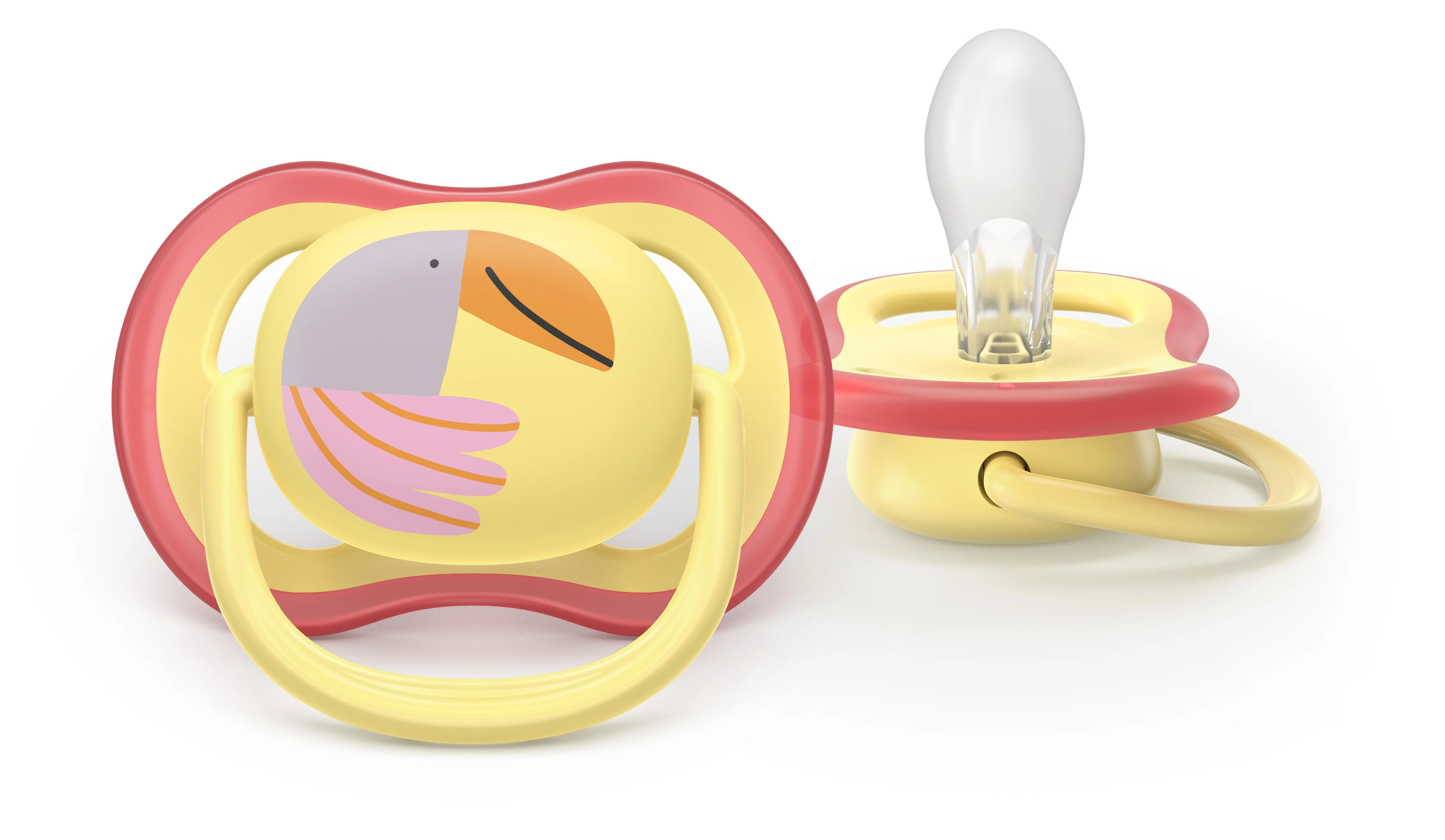 Philips AVENT - Cumlík Ultra air s obrázkom SCF087/04, 0-6 m, dievča, fialová/žltá 2 ks