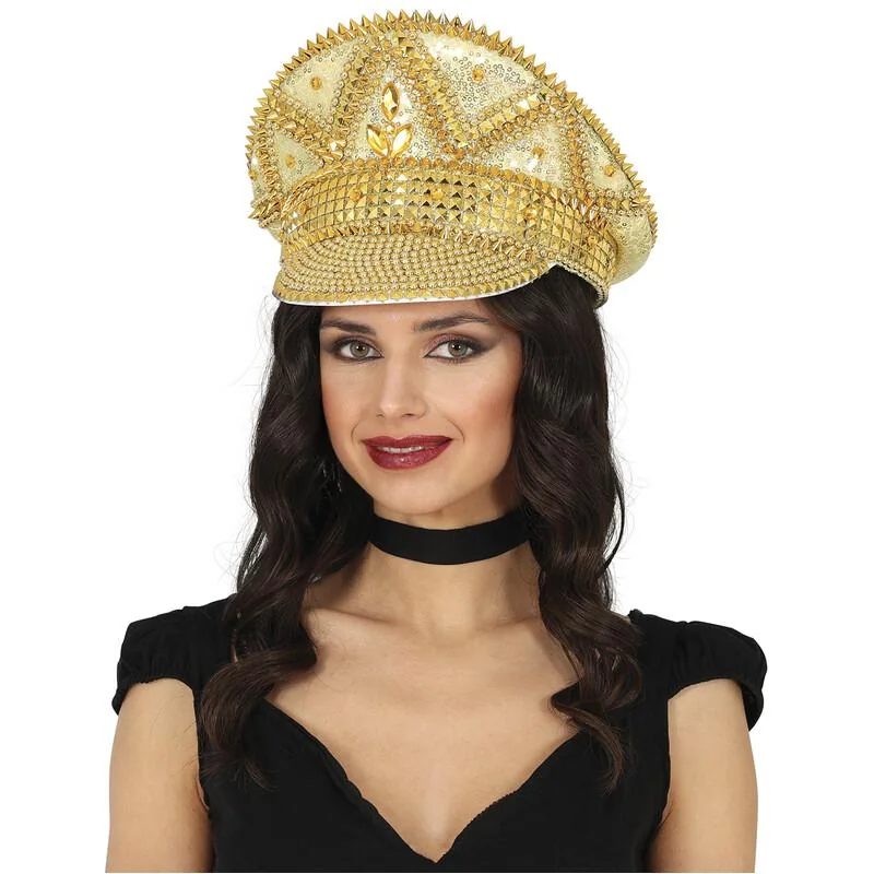Párty klobúk zlatý Disco kráľovná