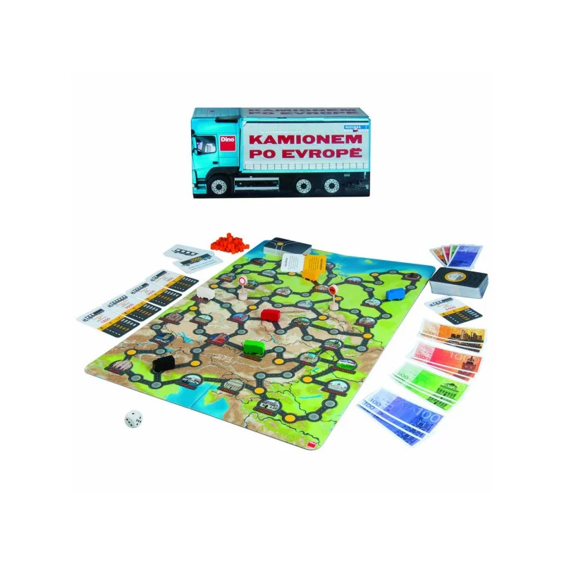 Spoločenská hra Kamiónom po Európe-DINOTOYS