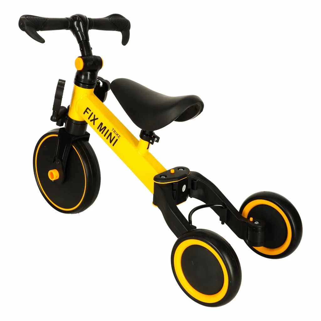 Detský bicykel 3v1 Trike Fix Mini s pedálmi – žltá