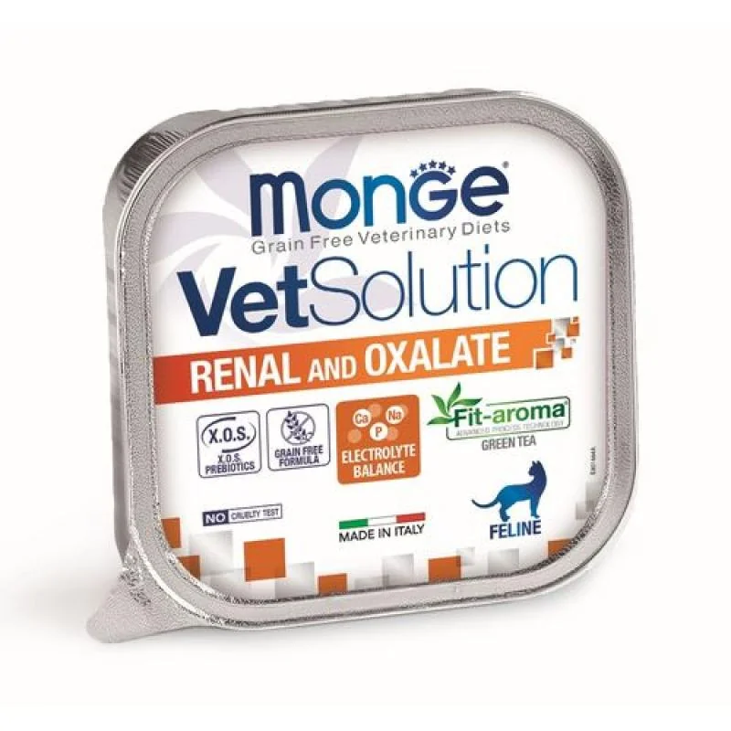 MONGE VetSolution Cat Renal and Oxalate 100g paštéta pre mačky na podporu funkcie obličiek v prípade chronického zlyhania obličiek